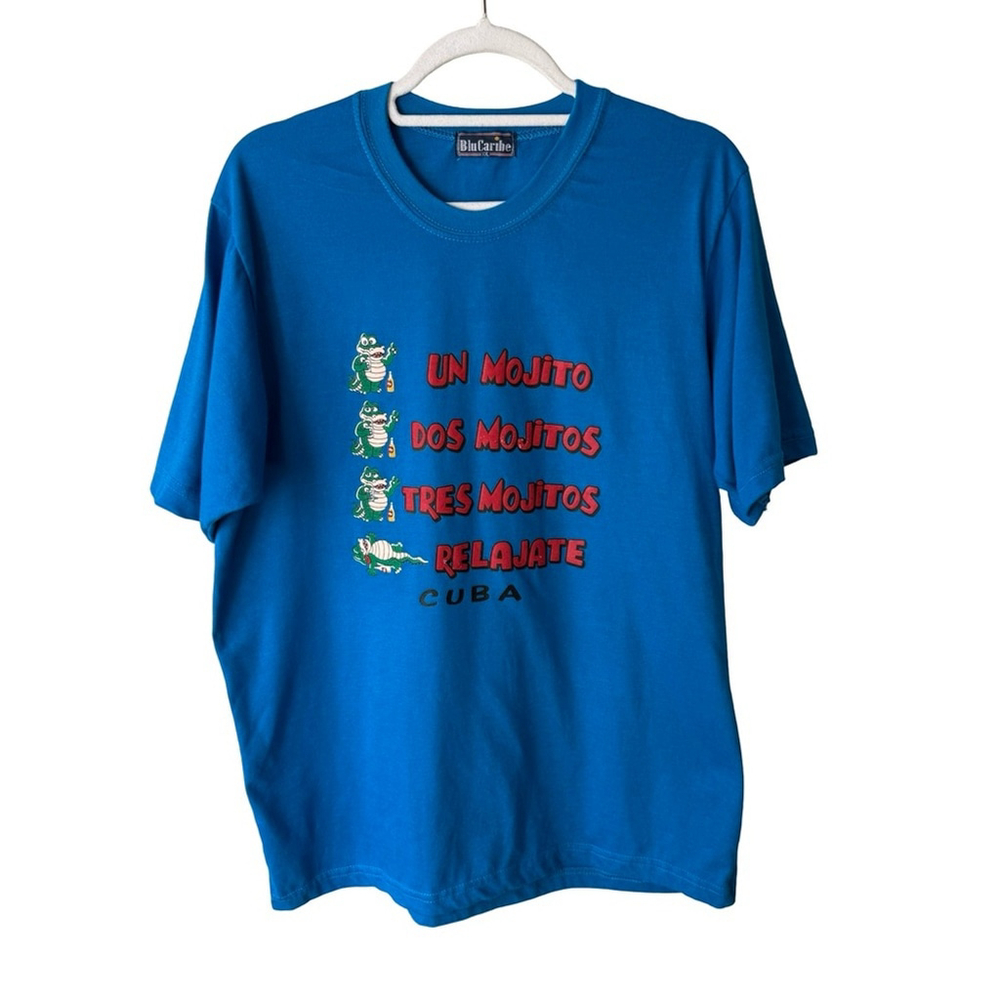 Blue Blu Caribe 'Un Mojito' Cuba Graphic Tee Size XXL Vacation Beach Resort